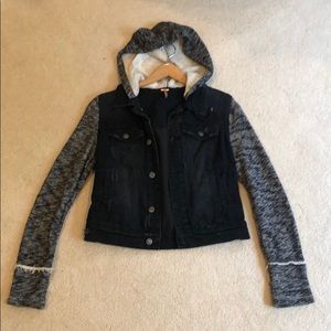 Free People denim jacket with hood